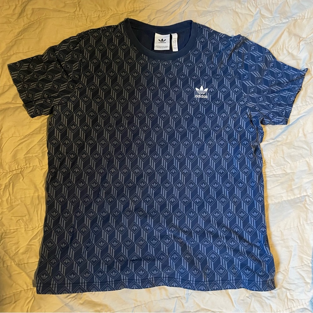 Men’s Blue Adidas Originals Monogram Tee Shirt